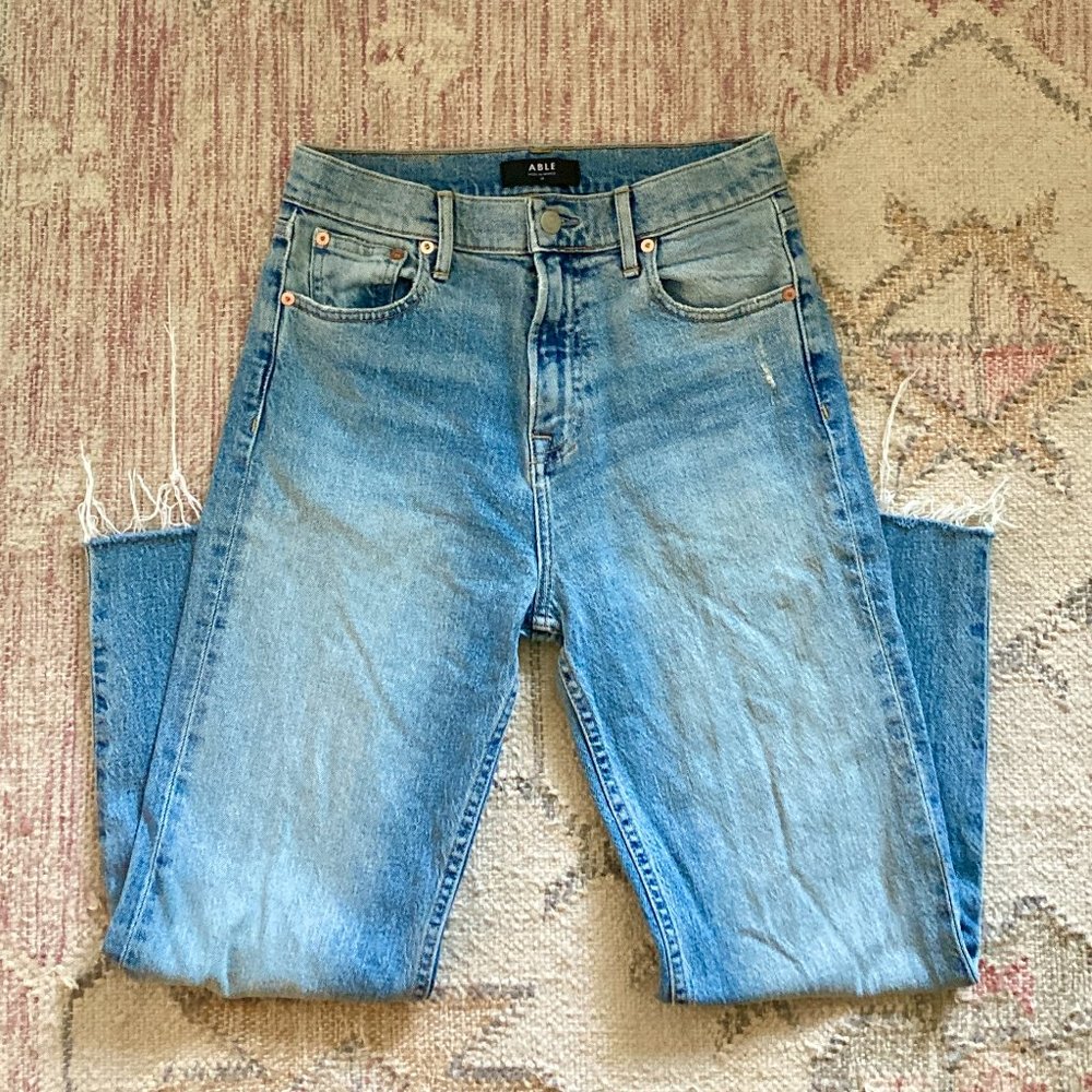 ABLE Chelsie high-rise straight faded jeans 28